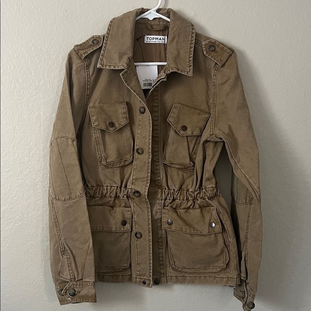 NWT Topman Tan Utility Jacket in Size XS